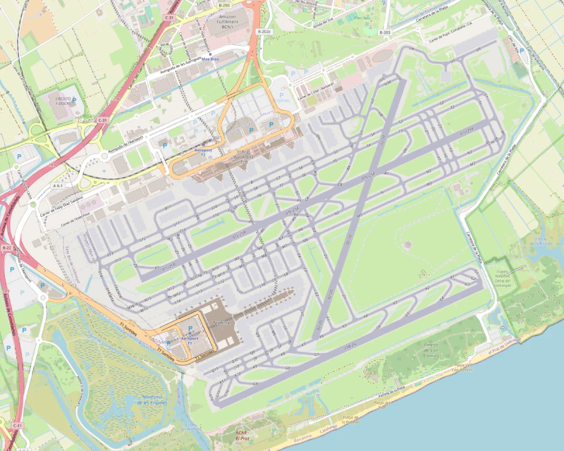 Barcelona Airport – OpenStreetMap standard map