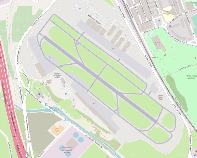 Sabadell Airport – OpenStreetMap standard map